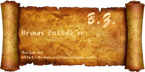 Braun Zoltán névjegykártya
